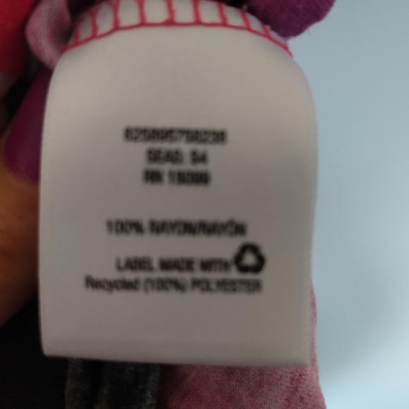 BEVERLY DRIVE Cowl Neck Multi Color Black & Pink Tee 2X - Picture 5 of 6